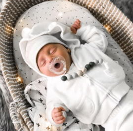 2-in-1 Food Grade Silicone Pacifier Clip and Teething Beads (Pack of 2)