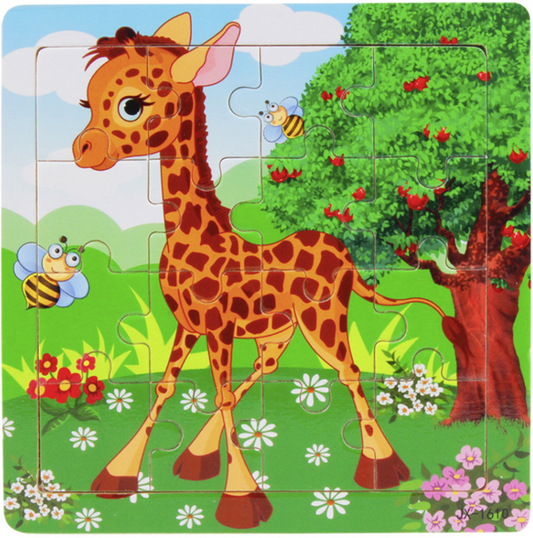 16-Piece Wooden Puzzles for Children Ages 3-6 (3 Pk.)