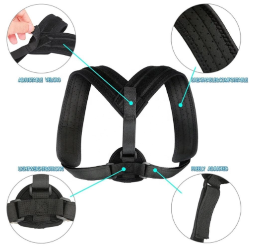 Adjustable Upper Back Brace for Posture Support, Neck, Upper Back, and Shoulder Pain Relief