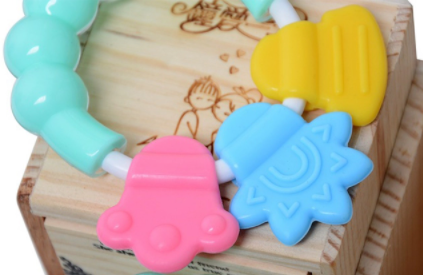 2-in-1 Food Grade Silicone Baby Teether and Rattle