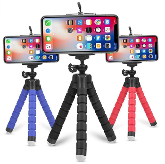 Flexible, Mini Tripod w/ Wireless Remote Shutter, Carrying Bag, and Adapters