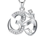 Sterling Silver Hollow Om Pendant/Charm