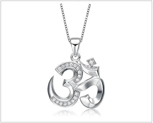 Sterling Silver Hollow Om Pendant/Charm